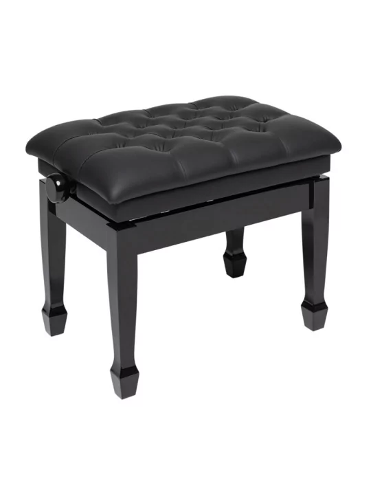  STAGG PBH 850 BKP SBK Highgloss black concert hydraulic piano bench with fireproof black vinyl top|MusicGoodDeal 