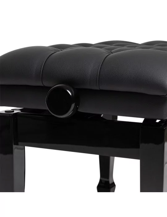  STAGG PBH 850 BKP SBK Highgloss black concert hydraulic piano bench with fireproof black vinyl top|MusicGoodDeal 