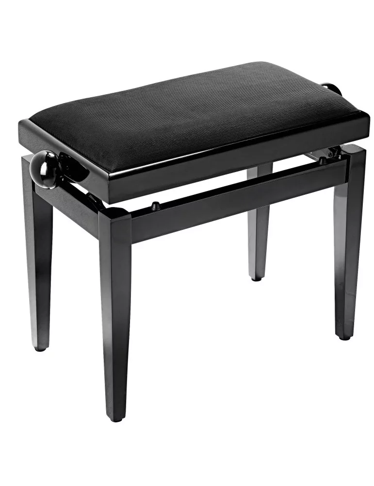  STAGG PB05 BKP VBK Highgloss black piano bench with black velvet top|MusicGoodDeal 