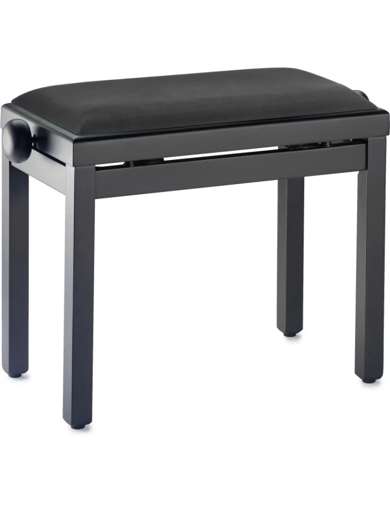  STAGG PB39 BKM SVBK Banco de piano, negro mate, con almohadilla de terciopelo negro liso|MusicGoodDeal 