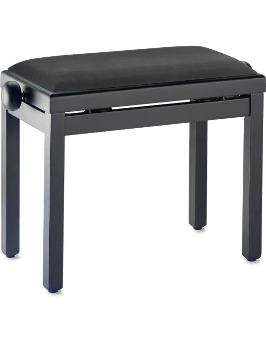  STAGG PB39 BKM SVBK Banco de piano, negro mate, con almohadilla de terciopelo negro liso|MusicGoodDeal 