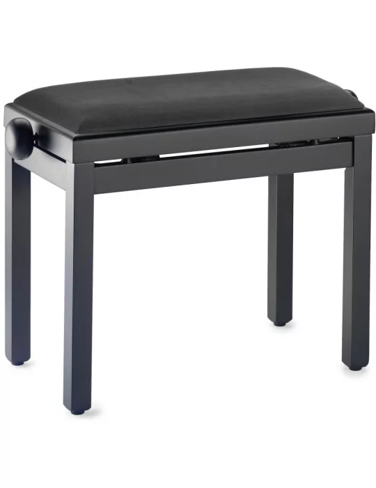  STAGG PB39 BKM VBK Banco de piano, negro mate, con almohadilla de terciopelo acanalado negro|MusicGoodDeal 