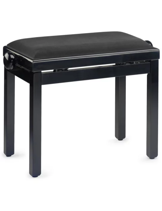  STAGG PB39 BKP SVBK Hochglanz Schwarz Klavierbank mit glatter Samt Sitzflache in Schwarz|MusicGoodDeal 