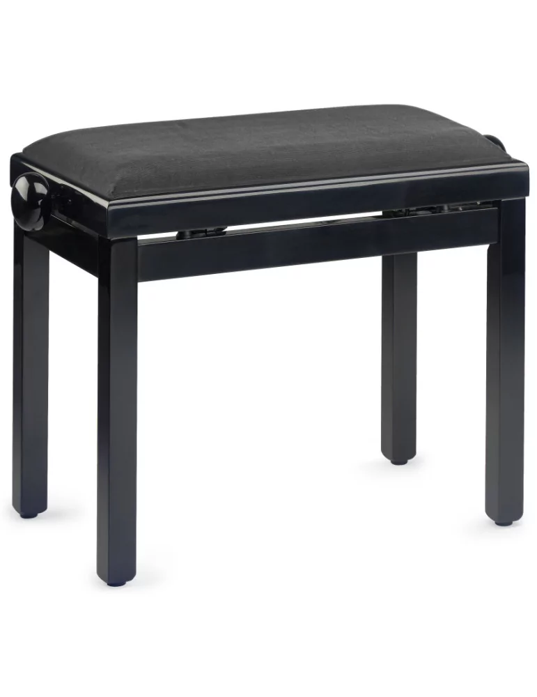  STAGG PB39 BKP VBK Hochglanz Schwarz Klavierbank mit gerippter Samt Sitzfläche in Schwarz|MusicGoodDeal 