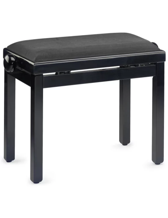  STAGG PB39 BKP VBK Hochglanz Schwarz Klavierbank mit gerippter Samt Sitzfläche in Schwarz|MusicGoodDeal 