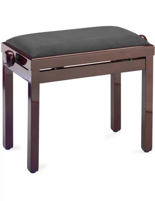  STAGG PB39 MHP VBK Hochglanz Klavierbank Farbe Mahagoni mit Samt-Sitzfläche in Schwarz|MusicGoodDeal 