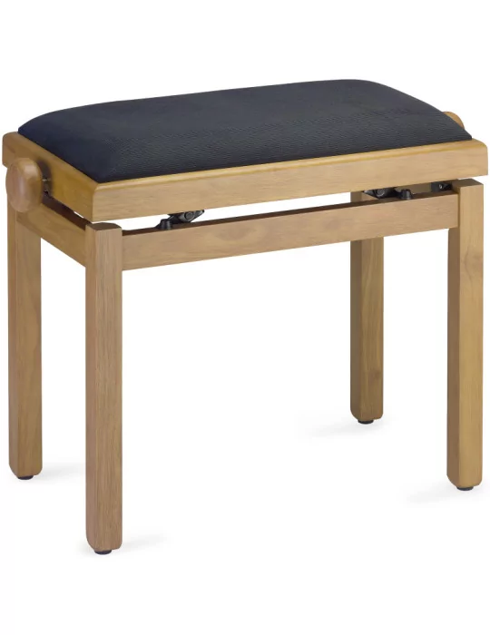  STAGG PB39 NATM VBK Matt Naturholz Klavierbank mit Samt Sitzfläche in Schwarz|MusicGoodDeal 