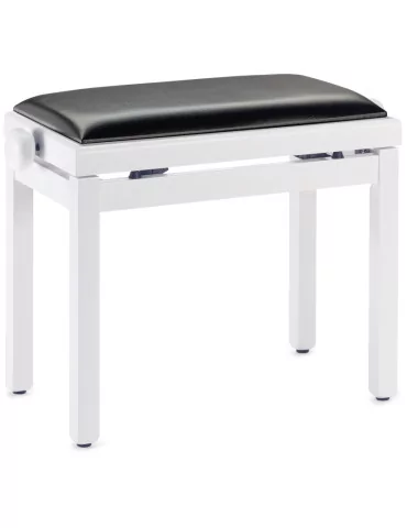  STAGG PB39 WHM SBK Matt Weiß Klavierbank mit Kunstleder Sitzfläche in Schwarz|MusicGoodDeal 