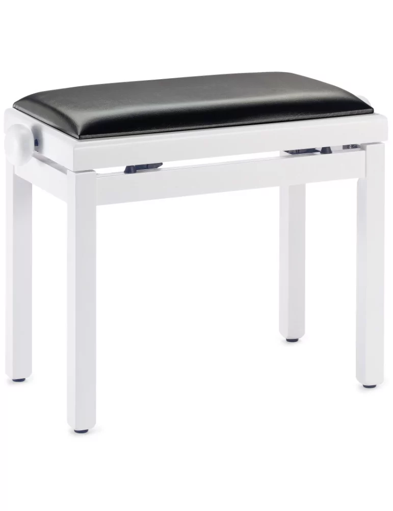  STAGG PB39 WHM SBK Banco de piano, color blanco mate, con bola de skai negra|MusicGoodDeal 