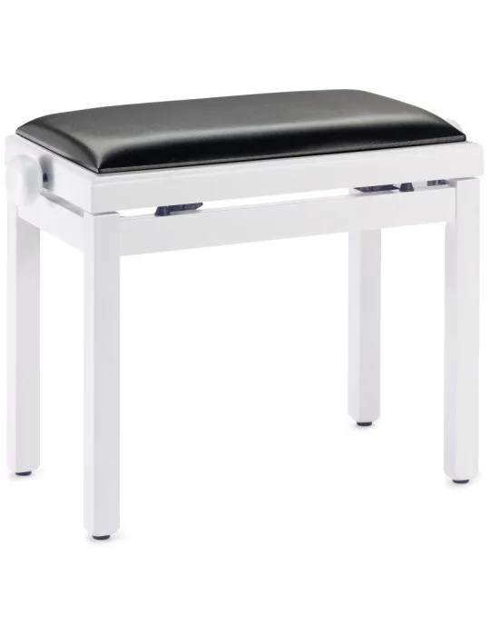  STAGG PB39 WHM SBK Banco de piano, color blanco mate, con bola de skai negra|MusicGoodDeal 