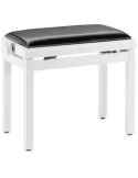  STAGG PB39 WHM SBK Matt Weiß Klavierbank mit Kunstleder Sitzfläche in Schwarz|MusicGoodDeal 