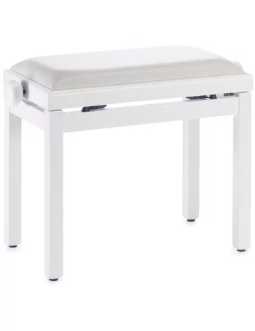  STAGG PB39 WHM SWH Matt Weiß Klavierbank mit Kunstleder Sitzfläche in Weiß|MusicGoodDeal 