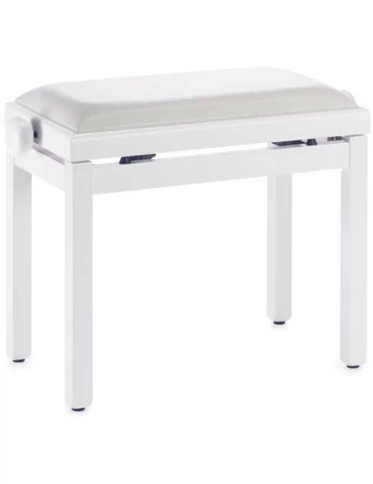 STAGG PB39 WHM SWH Matt Weiß Klavierbank mit Kunstleder Sitzfläche in Weiß|MusicGoodDeal 