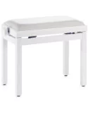  STAGG PB39 WHM SWH Matt Weiß Klavierbank mit Kunstleder Sitzfläche in Weiß|MusicGoodDeal 
