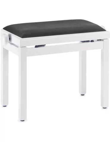  STAGG PB39 WHM VBK Matt Weiß Klavierbank mit Samt Sitzfläche in Schwarz|MusicGoodDeal 