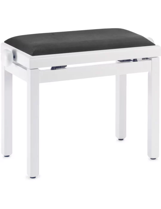  STAGG PB39 WHM VBK Matt Weiß Klavierbank mit Samt Sitzfläche in Schwarz|MusicGoodDeal 