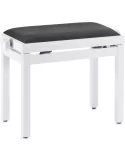  STAGG PB39 WHM VBK Matt Weiß Klavierbank mit Samt Sitzfläche in Schwarz|MusicGoodDeal 