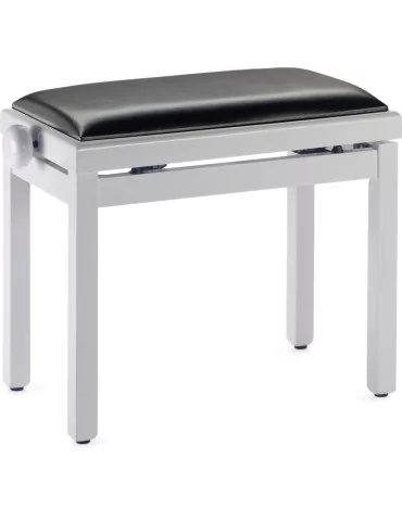  STAGG PB39 WHP SBK Hochglanz Klavierbank Farbe Weiß Sitzfläche Vinyl schwarz|MusicGoodDeal 