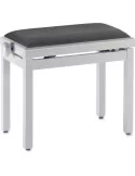  STAGG PB39 WHP VBK Banco de piano, color blanco brillante, con almohadilla de terciopelo negro|MusicGoodDeal 