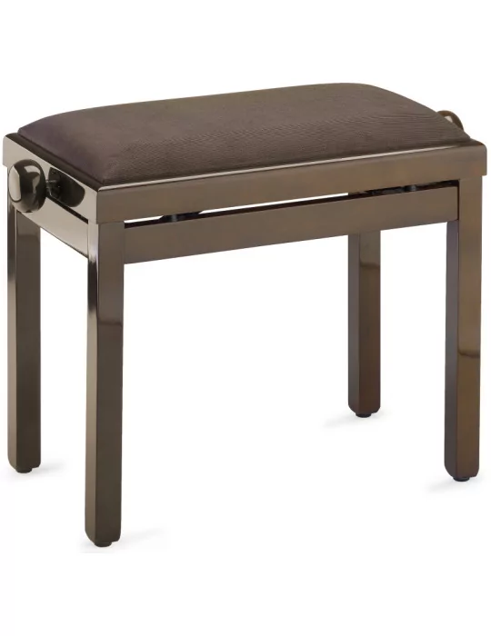  STAGG PB39 WNP VBR Banco de piano, color nogal brillante, con almohadilla de terciopelo marrón|MusicGoodDeal 