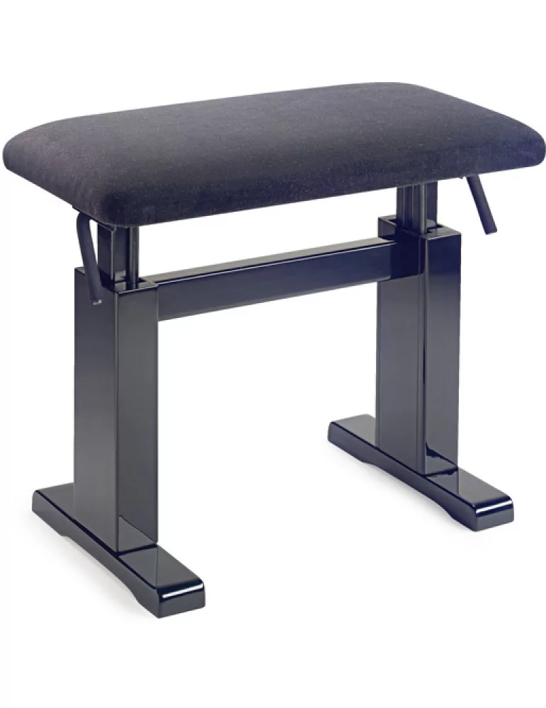  STAGG PBH 780 BKP VBK Hochglanz Schwarz hydraulische Klavierbank Samtbezug feuerfest Schwarz|MusicGoodDeal 