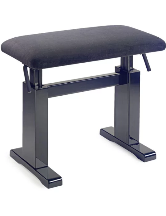  STAGG PBH 780 BKP VBK Hochglanz Schwarz hydraulische Klavierbank Samtbezug feuerfest Schwarz|MusicGoodDeal 