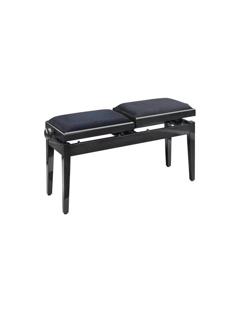  STAGG PB245 BKP VBK Doppel-Klavierbank. Schwarz Hochglanz Samtbezug feuerfest Schwarz|MusicGoodDeal 