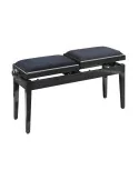  STAGG PB245 BKP VBK Doppel-Klavierbank. Schwarz Hochglanz Samtbezug feuerfest Schwarz|MusicGoodDeal 