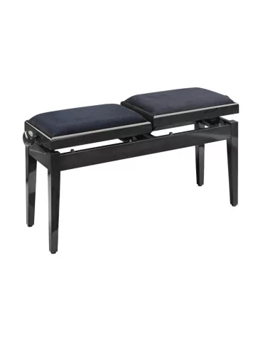  STAGG PB245 BKP VBK Doppel-Klavierbank. Schwarz Hochglanz Samtbezug feuerfest Schwarz|MusicGoodDeal  2