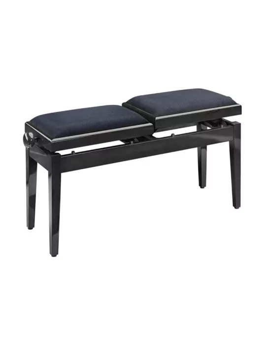  STAGG PB245 BKP VBK Doppel-Klavierbank. Schwarz Hochglanz Samtbezug feuerfest Schwarz|MusicGoodDeal 