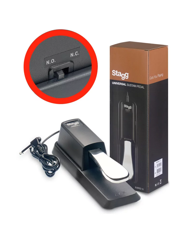  STAGG SUSPED 10 Universal sustain pedal for electronic piano or keyboard, with polarity switch|MusicGoodDeal 