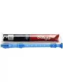  STAGG REC-BAR/TBL Soprano recorder with baroque fingering, translucent blue|MusicGoodDeal 