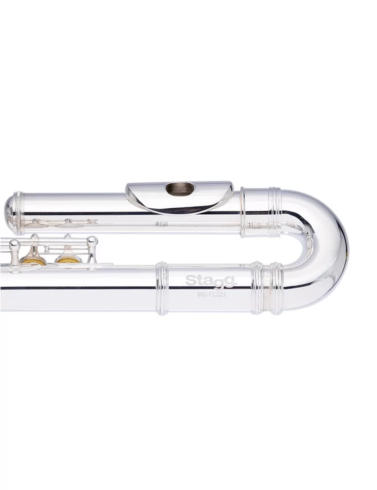  STAGG WS-FL221S C Querflöte 2 Kopfstücke (m. gebogenen) geschlossene Klappen vorgezogenes G versilbert|MusicGoodDeal 