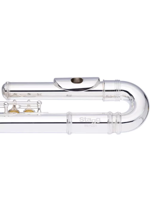  STAGG WS-FL221S C Querflöte 2 Kopfstücke (m. gebogenen) geschlossene Klappen vorgezogenes G versilbert|MusicGoodDeal 