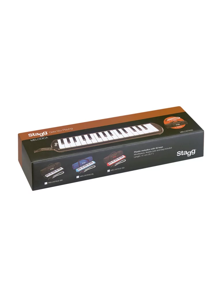  STAGG MELOSTA32 BK Black plastic melodica with 32 keys and black bag|MusicGoodDeal 