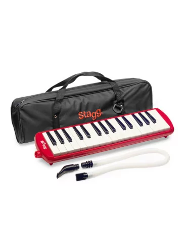  STAGG MELOSTA32 RD Red plastic melodica with 32 keys and black and red bag|MusicGoodDeal  2