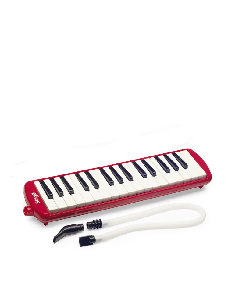  STAGG MELOSTA32 RD Red plastic melodica with 32 keys and black and red bag|MusicGoodDeal 
