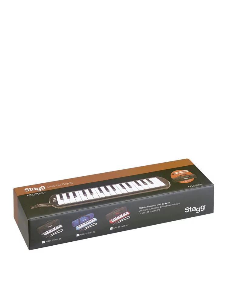  STAGG MELOSTA32 RD Red plastic melodica with 32 keys and black and red bag|MusicGoodDeal 