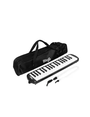  STAGG MELOSTA37 BK Black plastic melodica with 37 keys and black bag|MusicGoodDeal 