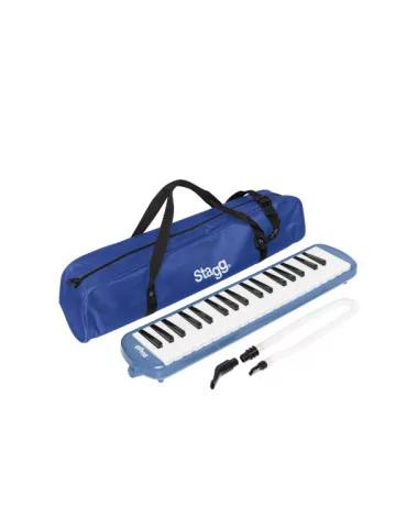  STAGG MELOSTA37 BL Blue plastic melodica with 37 keys and black bag|MusicGoodDeal 