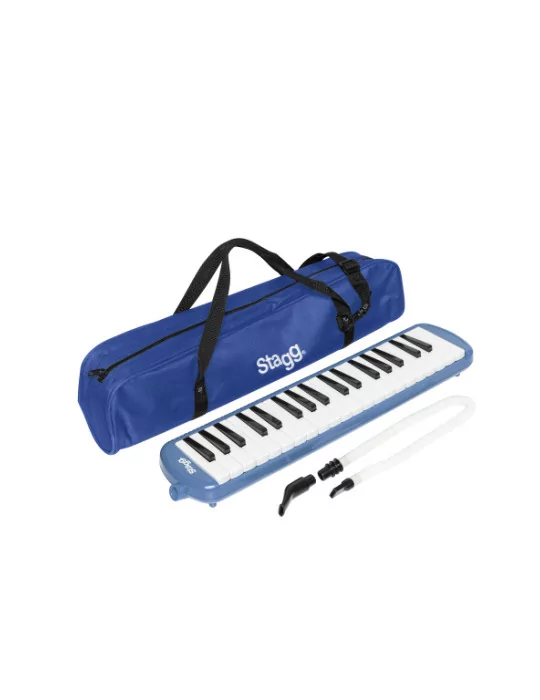  STAGG MELOSTA37 BL Blue plastic melodica with 37 keys and black bag|MusicGoodDeal 