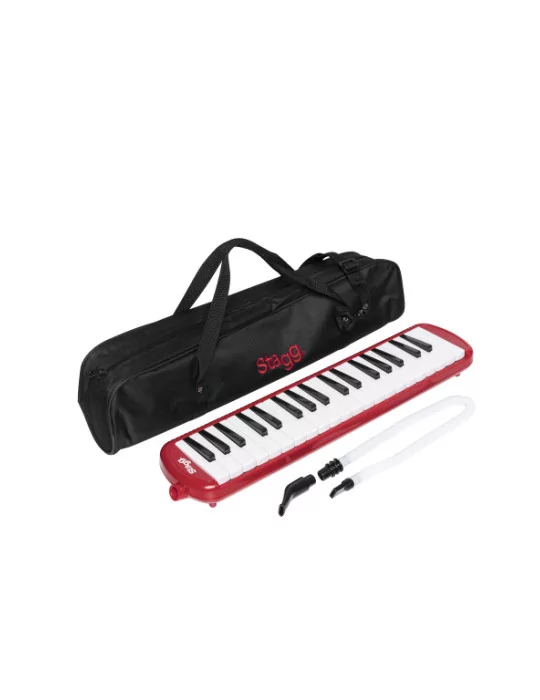  STAGG MELOSTA37 RD Red plastic melodica with 37 keys and black bag|MusicGoodDeal 