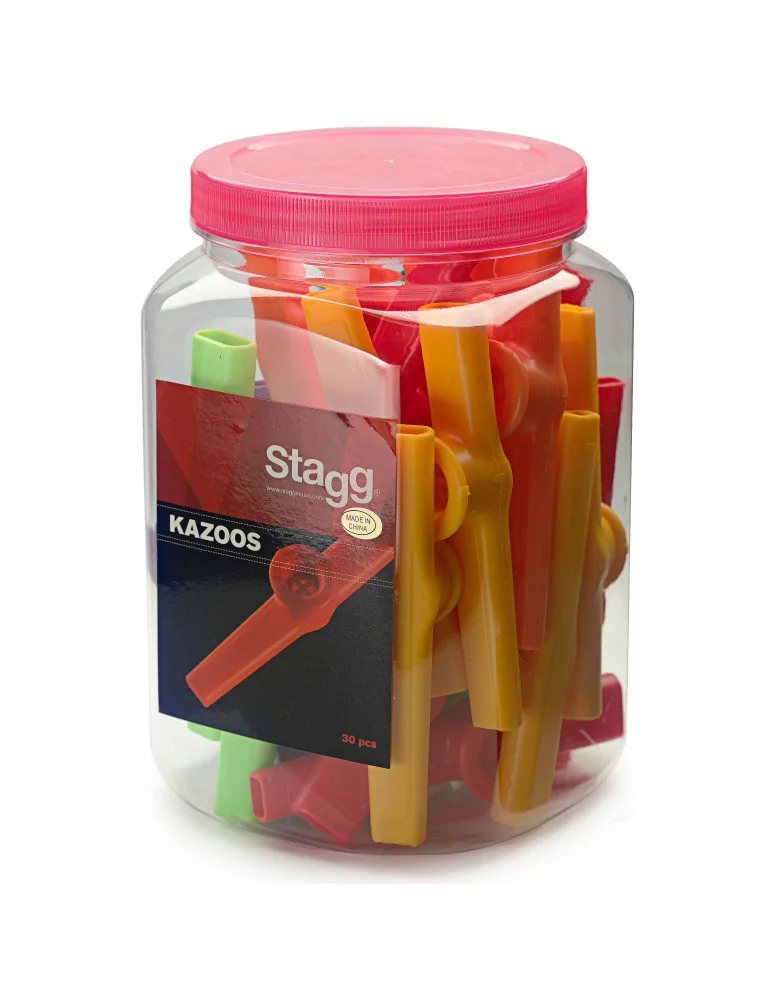  STAGG KAZOO-30 Box of 30 plastic kazoos of different colours|MusicGoodDeal 