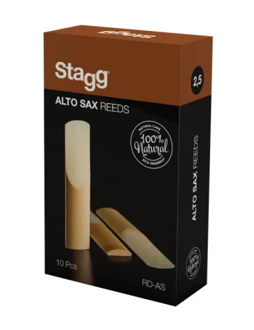  STAGG RD-AS 2,5 Box of 10 alto saxophone reeds, thickness of 2.5 mm|MusicGoodDeal 