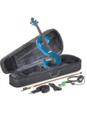  STAGG EVN 4/4 MBL Paquete de violín eléctrico 4/4 con violín eléctrico en forma de S azul metálico, estuche y auriculares|Music