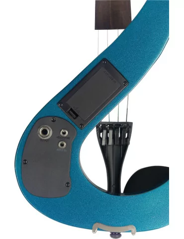  STAGG EVN 4/4 MBL 4/4 electric violin set with S-shaped metallic blue electric violin, soft case and headphones|MusicGoodDeal  2