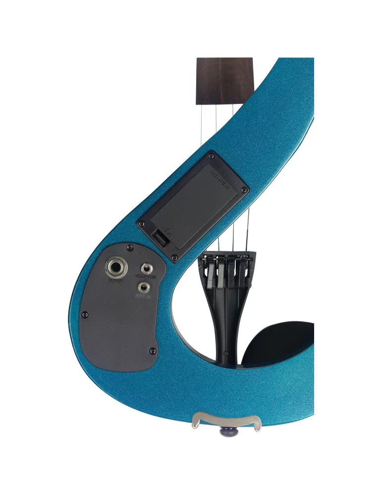  STAGG EVN 4/4 MBL Paquete de violín eléctrico 4/4 con violín eléctrico en forma de S azul metálico, estuche y auriculares|Music