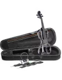  STAGG EVN X-4/4 BK Pack de violín eléctrico 4/4 con violín eléctrico negro, estuche semirrígido y auriculares|MusicGoodDeal 
