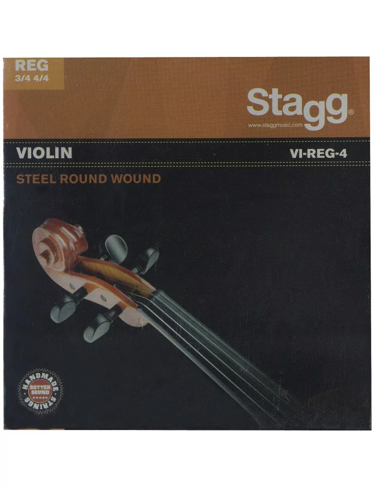  STAGG VI-REG-4 Juego de cuerdas para violín 4/4 y 3/4, acero extruido, extra extraligero|MusicGoodDeal 