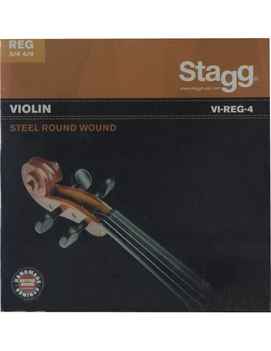  STAGG VI-REG-4 Juego de cuerdas para violín 4/4 y 3/4, acero extruido, extra extraligero|MusicGoodDeal 